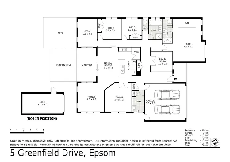 Floorplan of Homely house listing, 5 Greenfield Drive, Epsom VIC 3551