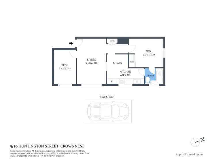 Floorplan of Homely apartment listing, 5/30 Huntington Street, Crows Nest NSW 2065