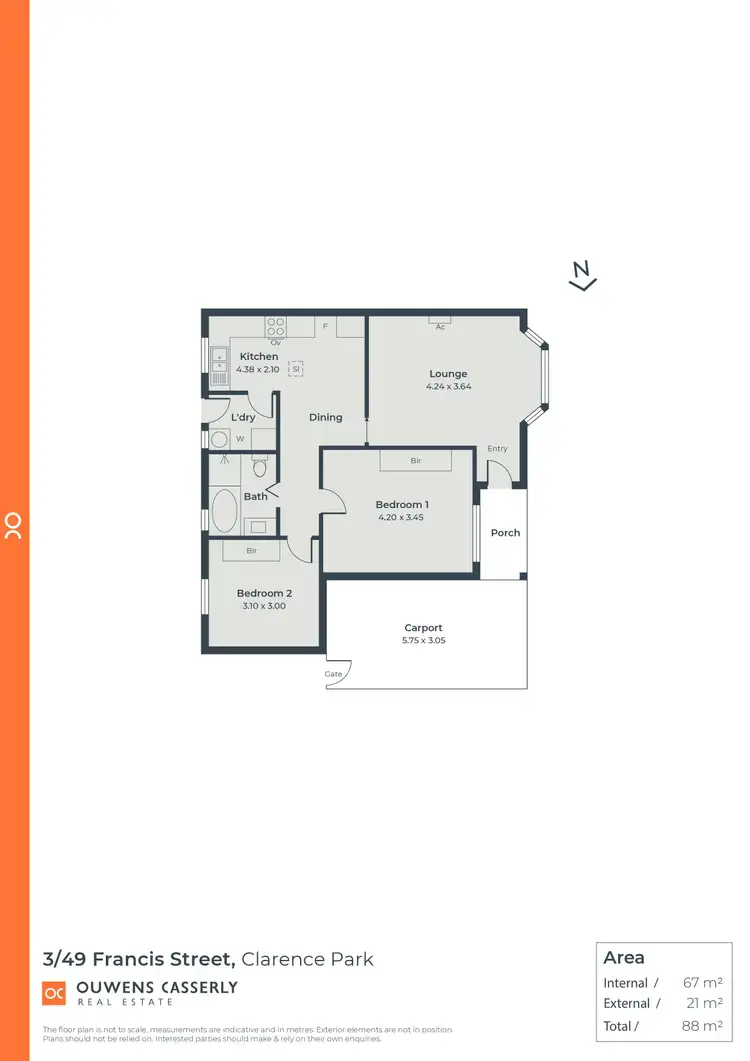 Floorplan of Homely unit listing, 3/49 Francis Street, Clarence Park SA 5034