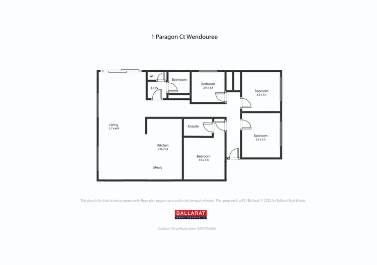 Floorplan of Homely house listing, 1 Paragon Court, Wendouree VIC 3355
