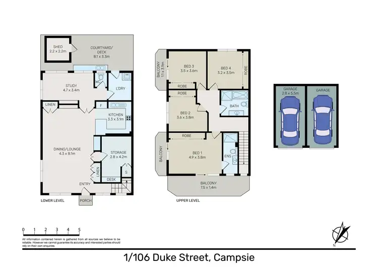 Floorplan of Homely townhouse listing, 1/106 Duke Street, Campsie NSW 2194
