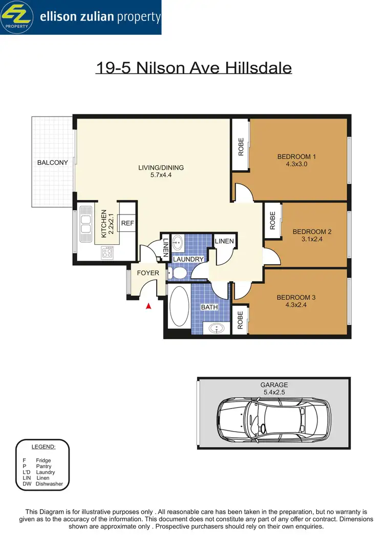Floorplan of Homely unit listing, 19/5 Nilson Avenue, Hillsdale NSW 2036