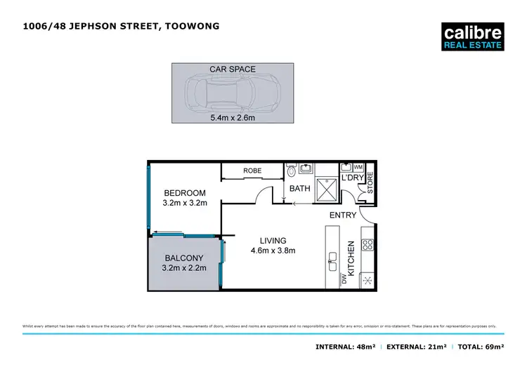Floorplan of Homely apartment listing, 1006/48 Jephson Street, Toowong QLD 4066