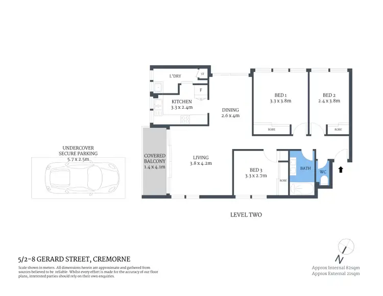 Floorplan of Homely apartment listing, 5/2-8 Gerard Street, Cremorne NSW 2090