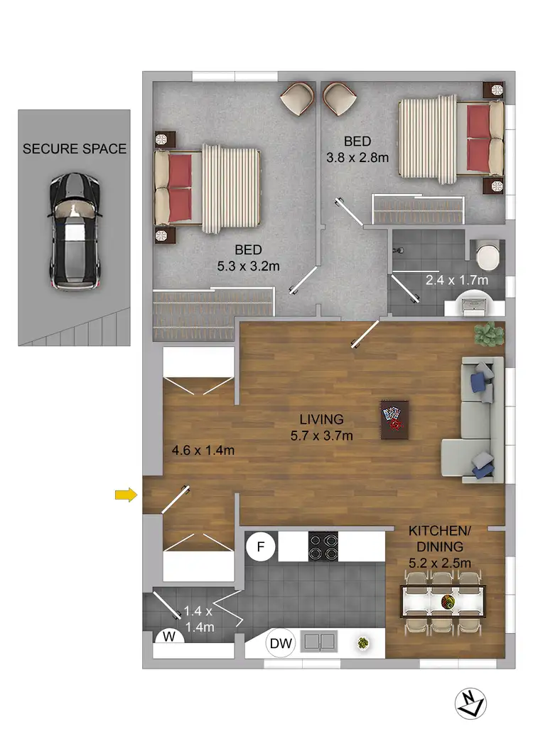 Floorplan of Homely unit listing, 17/201 Coogee Bay Road, Coogee NSW 2034