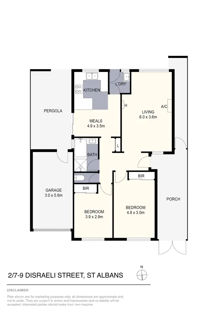 Floorplan of Homely unit listing, 2/7-9 Disraeli Street, St Albans VIC 3021