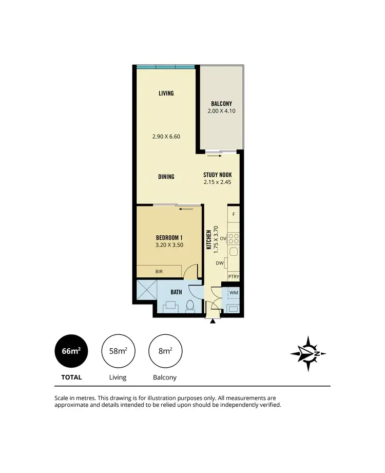 Floorplan of Homely apartment listing, 1809/160 Grote Street, Adelaide SA 5000