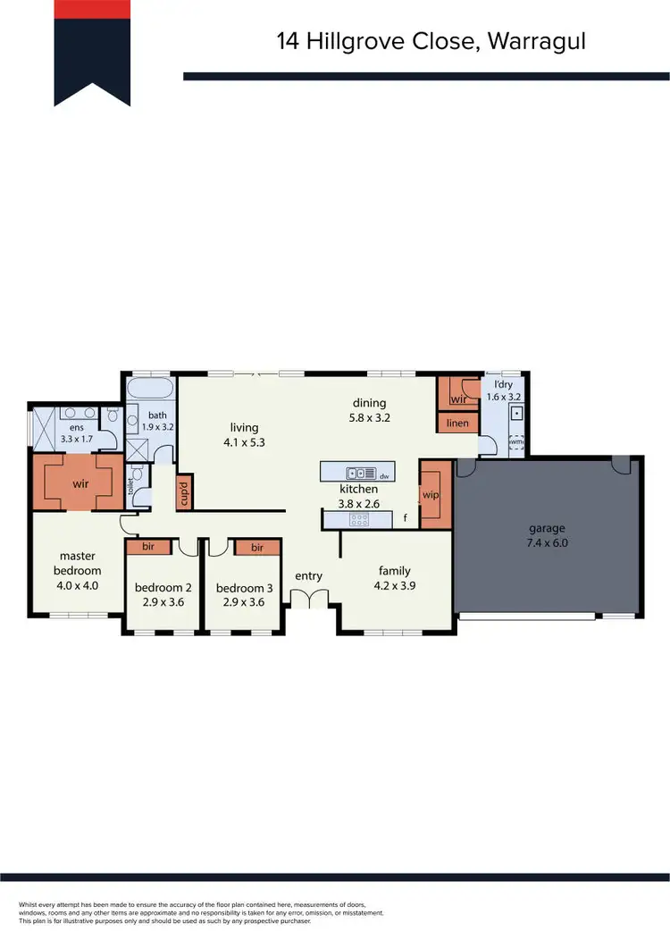 Floorplan of Homely house listing, 14 Hillgrove Close, Warragul VIC 3820