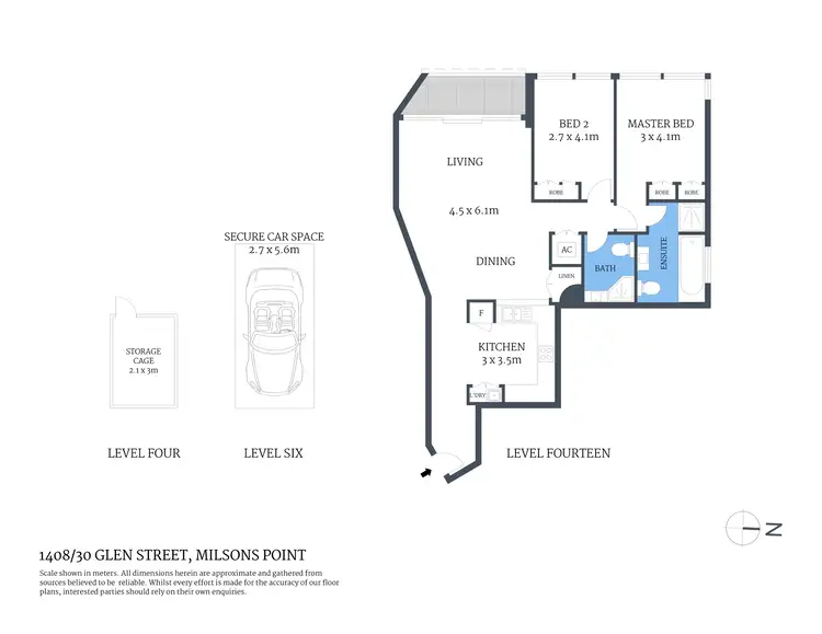 Floorplan of Homely apartment listing, 1408/30 Glen Street, Milsons Point NSW 2061