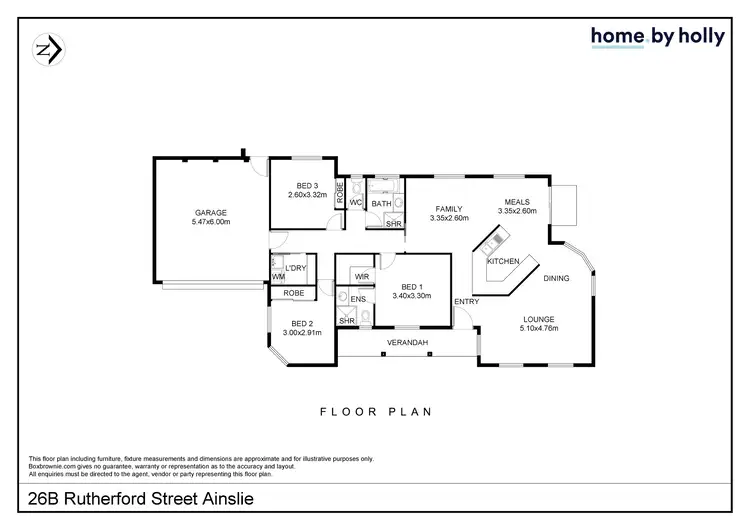 Floorplan of Homely semi-detached listing, 26b Rutherford Crescent, Ainslie ACT 2602