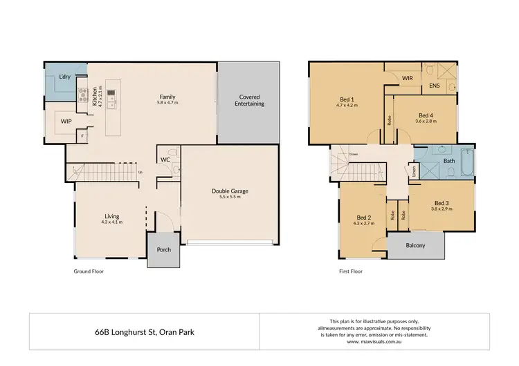 Floorplan of Homely house listing, 66B Longhurst Street, Oran Park NSW 2570