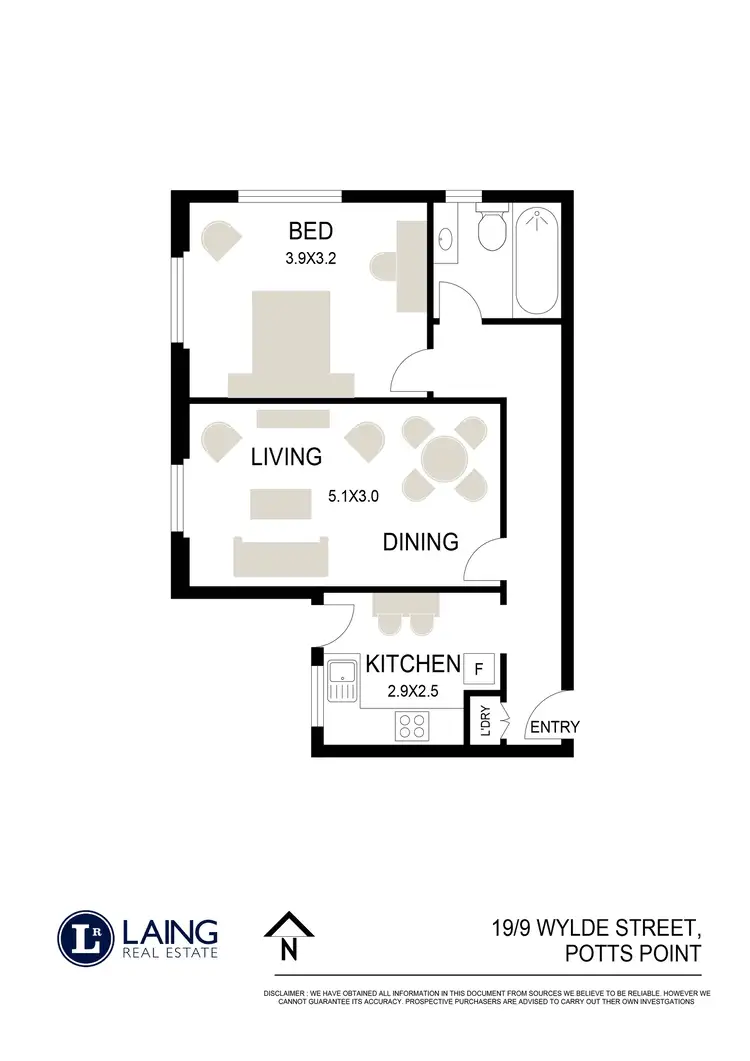 Floorplan of Homely apartment listing, 19/9 Wylde Street, Potts Point NSW 2011
