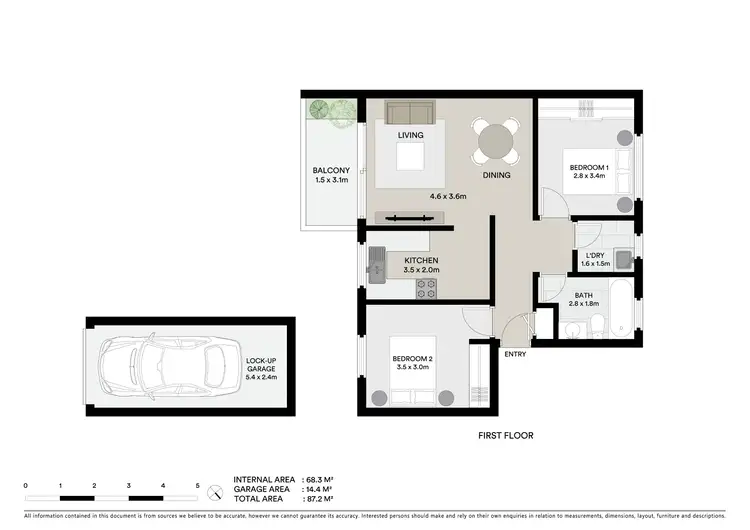 Floorplan of Homely apartment listing, 2/8 Curzon Street, Ryde NSW 2112