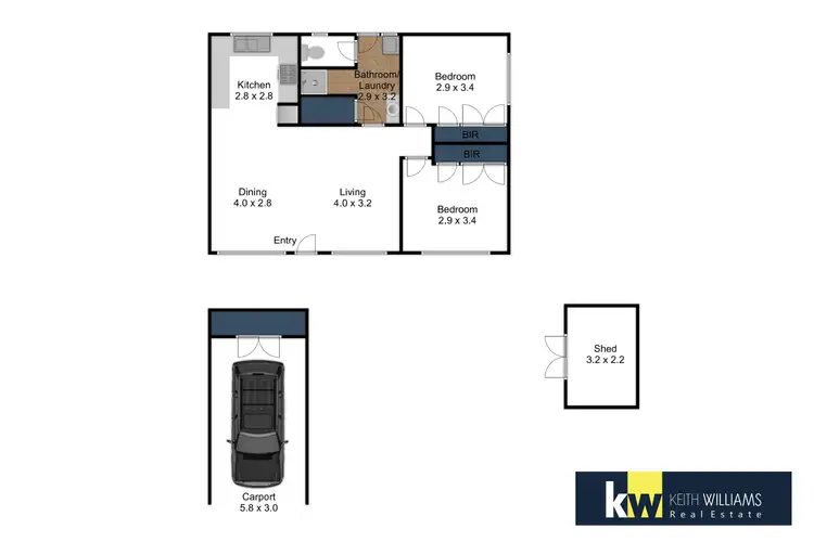 Floorplan of Homely unit listing, 2/2 Barbor Court, Traralgon VIC 3844