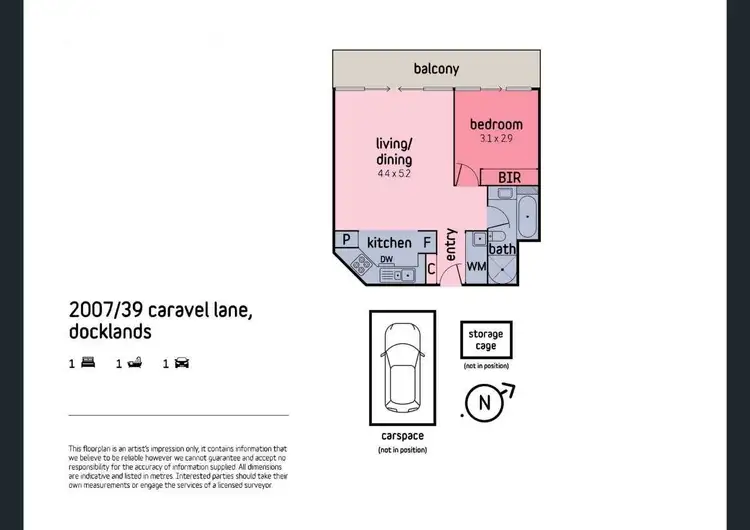 Floorplan of Homely apartment listing, 2007/39 Caravel Lane, Docklands VIC 3008