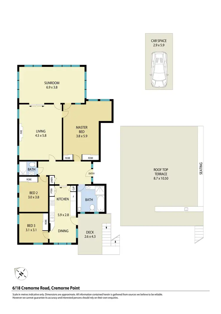 Floorplan of Homely apartment listing, 6/18 Cremorne Road, Cremorne Point NSW 2090