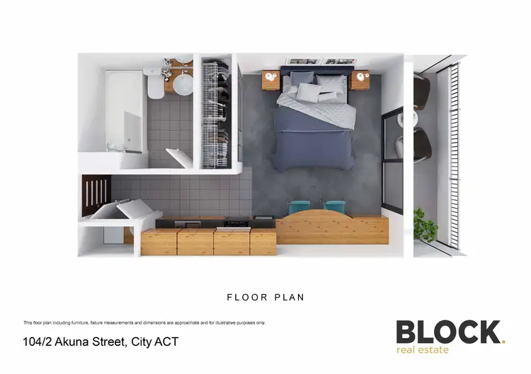 Floorplan of Homely studio listing, 104/2 Akuna Street, City ACT 2601