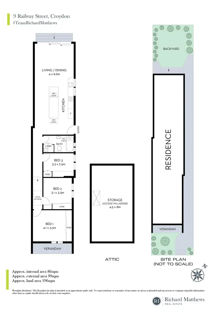 Floorplan of Homely semi-detached listing, 9 Railway Street, Croydon NSW 2132