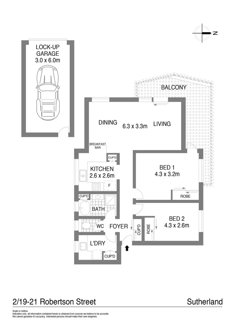Floorplan of Homely apartment listing, 2/19-21 Robertson Street, Sutherland NSW 2232