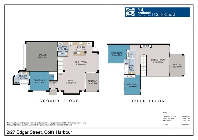 Floorplan of Homely townhouse listing, 2/27 Edgar Street, Coffs Harbour Jetty NSW 2450