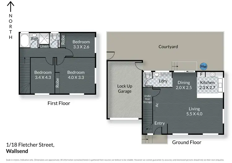 Floorplan of Homely townhouse listing, 1/18 Fletcher Street, Wallsend NSW 2287