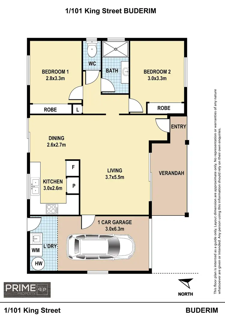 Floorplan of Homely unit listing, 1/101-105 King Street, Buderim QLD 4556