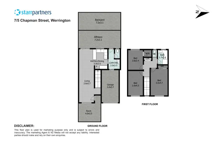 Floorplan of Homely townhouse listing, 7/5 Chapman Street, Werrington NSW 2747