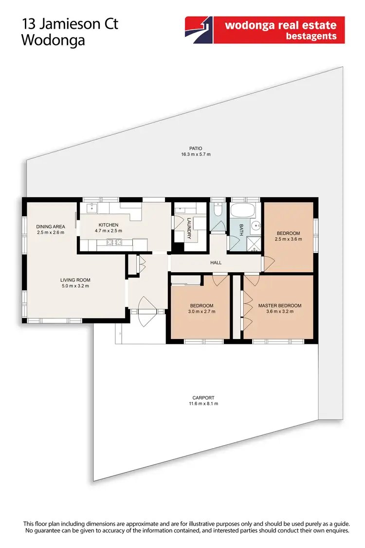 Floorplan of Homely house listing, 13 Jamieson Court, Wodonga VIC 3690