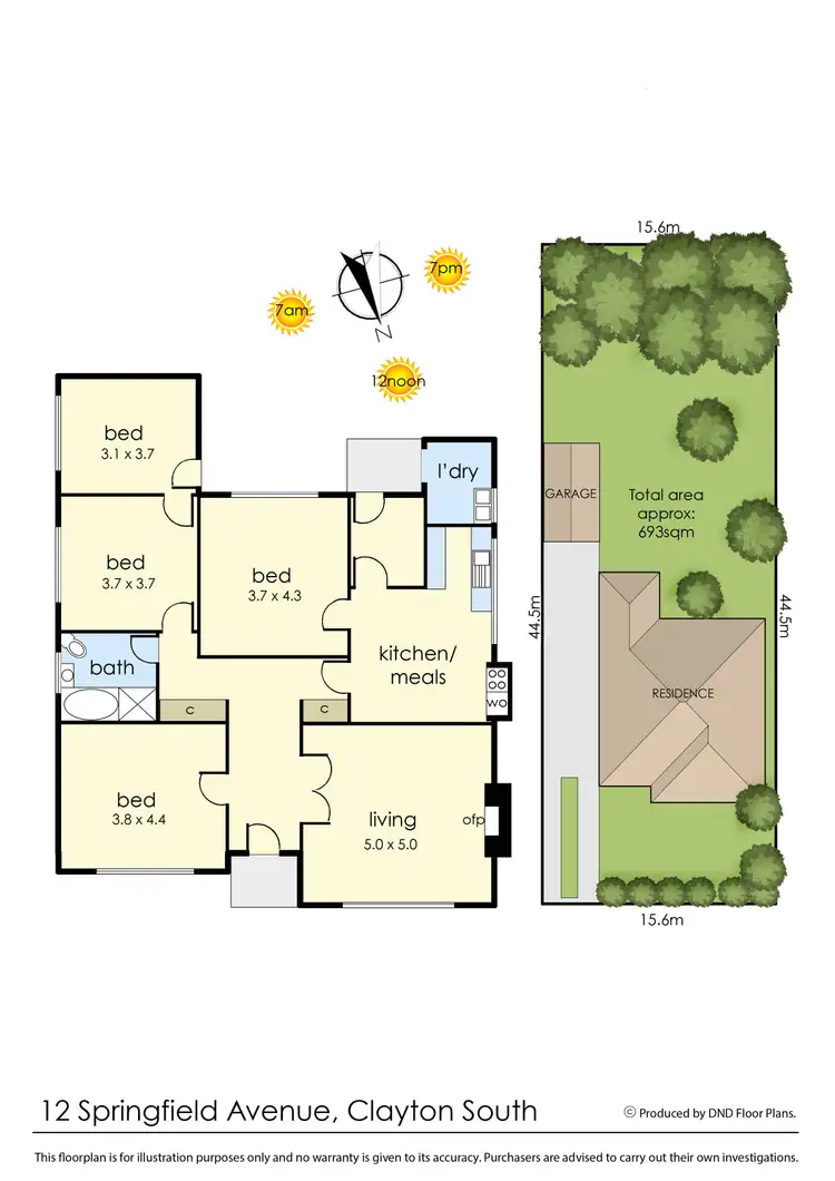 Floorplan of Homely house listing, 12 Springfield Avenue, Clayton South VIC 3169