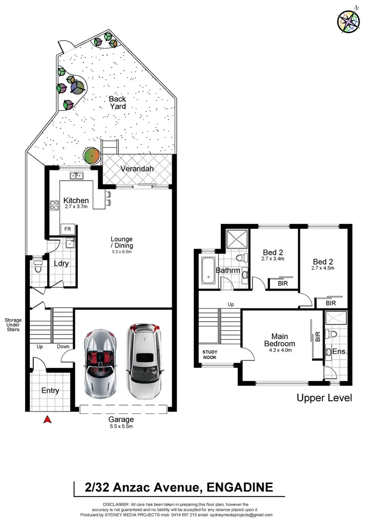 Floorplan of Homely townhouse listing, 2/32 Anzac Avenue, Engadine NSW 2233