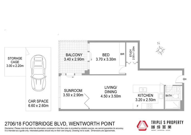 Floorplan of Homely apartment listing, 2706/18 Footbridge Boulevard, Wentworth Point NSW 2127