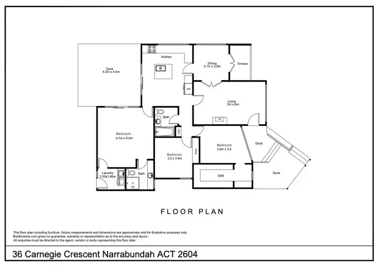 Floorplan of Homely house listing, 36 Carnegie Crescent, Narrabundah ACT 2604