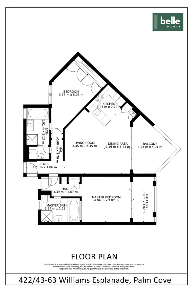 Floorplan of Homely apartment listing, 422/49-63 Williams Esplanade, Palm Cove QLD 4879