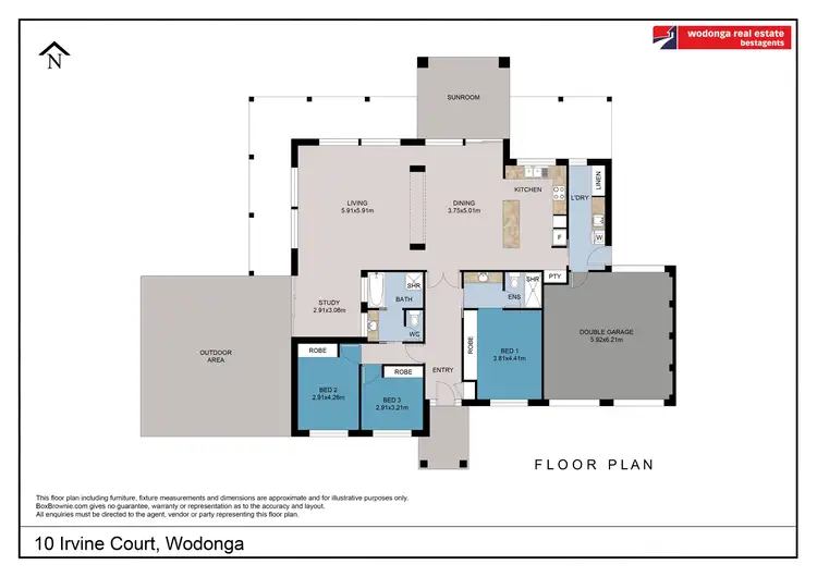 Floorplan of Homely house listing, 10 Irvine Court, Wodonga VIC 3690