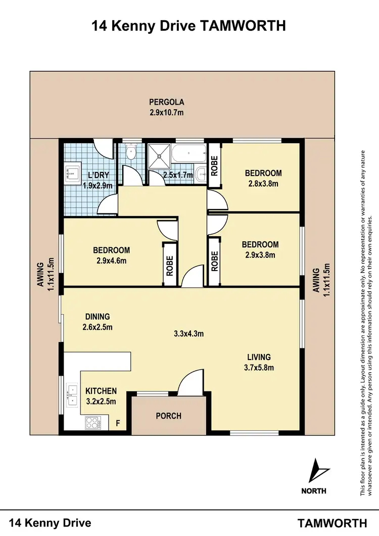 Floorplan of Homely house listing, 14 Kenny Drive, Tamworth NSW 2340