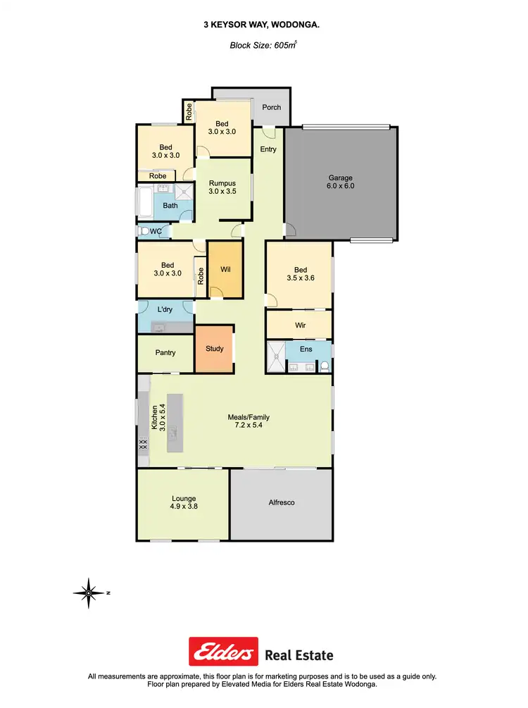 Floorplan of Homely house listing, 3 Keysor Way, Wodonga VIC 3690