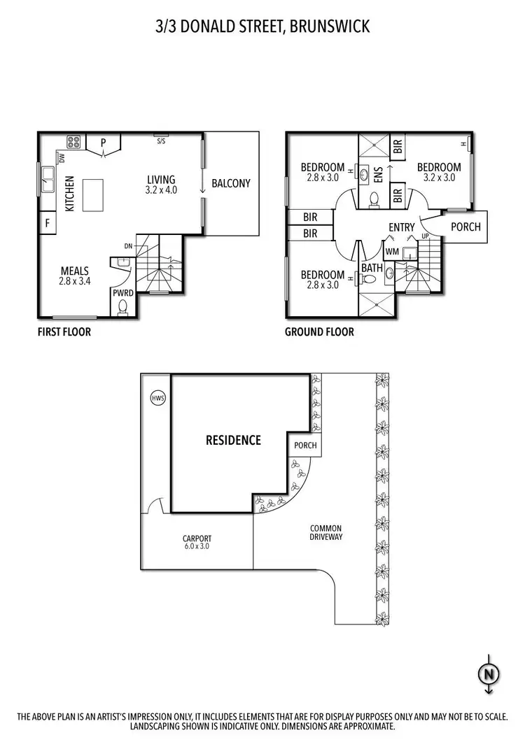 Floorplan of Homely townhouse listing, 3/3 Donald Street, Brunswick VIC 3056
