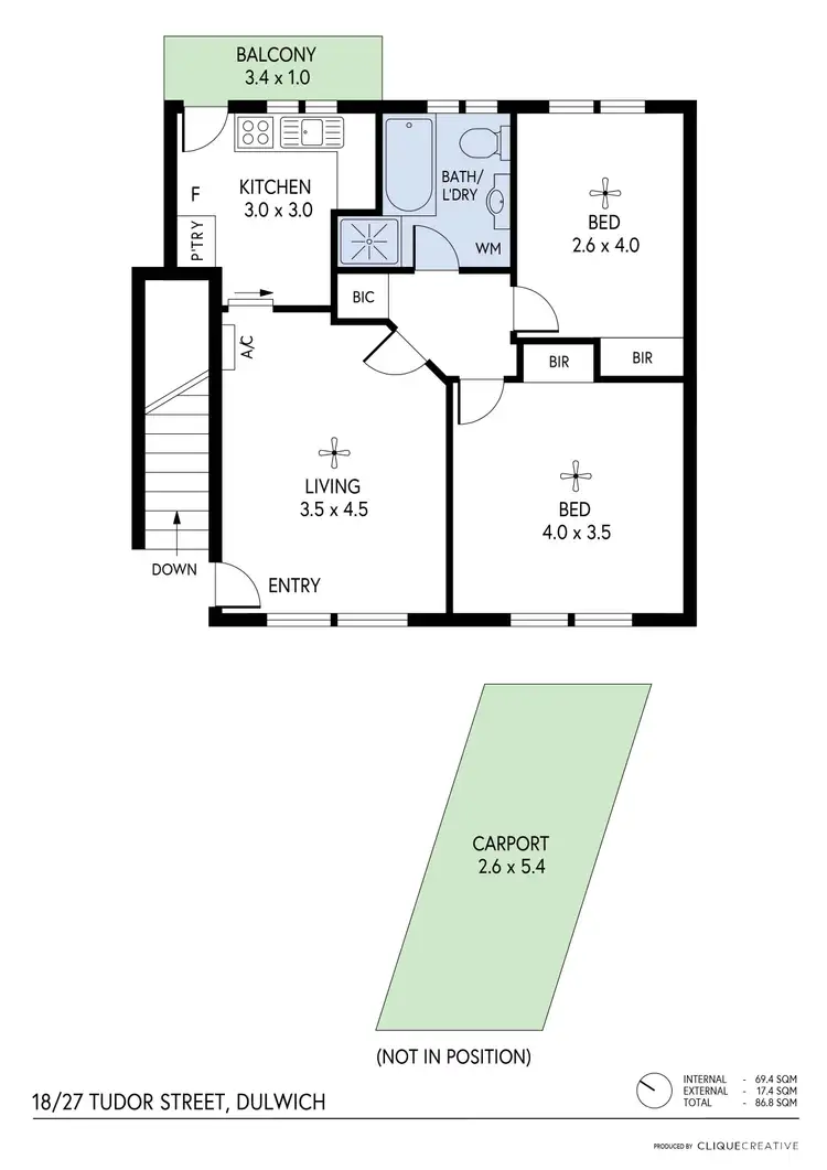 Floorplan of Homely unit listing, 18/27 Tudor Street, Dulwich SA 5065