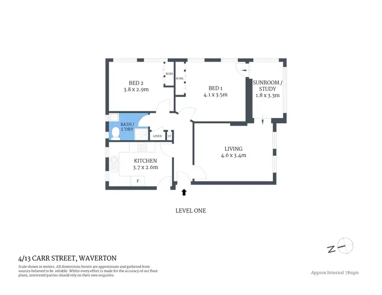 Floorplan of Homely apartment listing, 4/13 Carr Street, Waverton NSW 2060