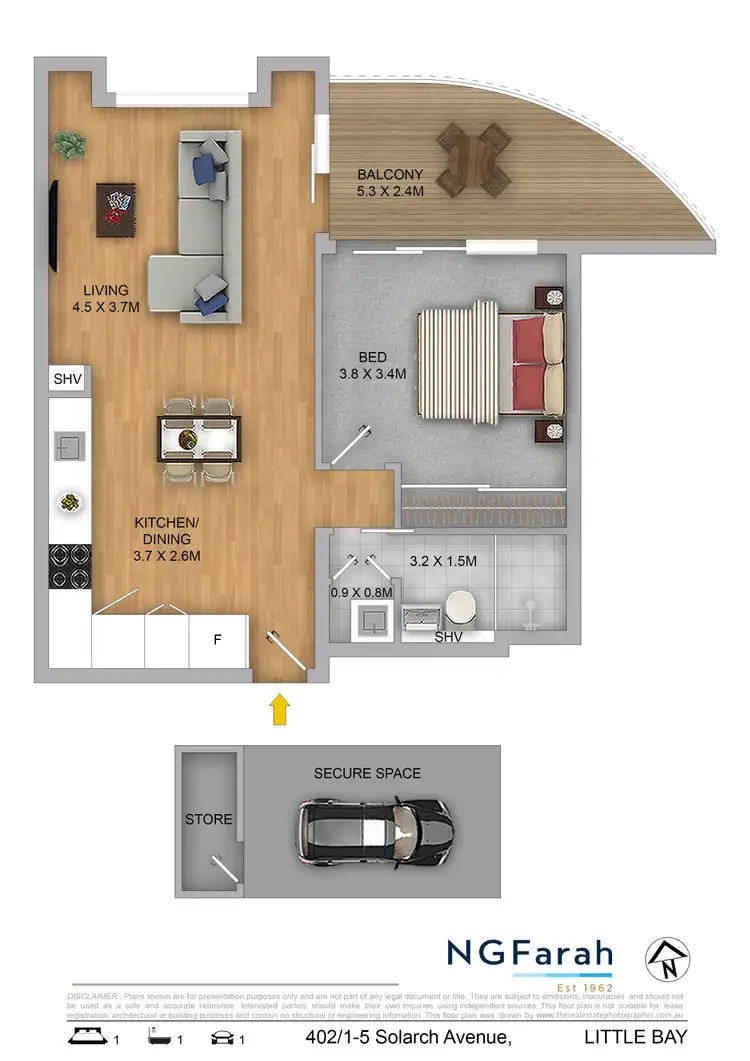 Floorplan of Homely apartment listing, 402/1-5 Solarch Avenue, Little Bay NSW 2036