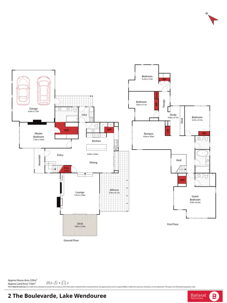Floorplan of Homely house listing, 2 The Boulevarde, Lake Wendouree VIC 3350