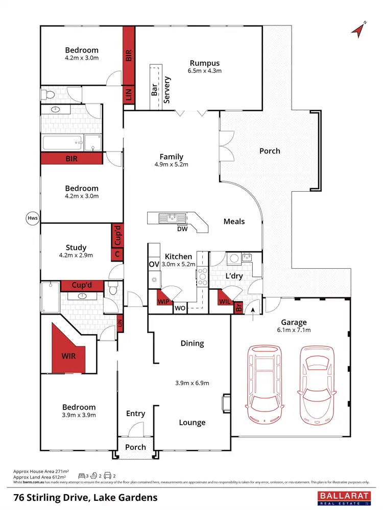 Floorplan of Homely house listing, 76 Stirling Drive, Lake Gardens VIC 3355