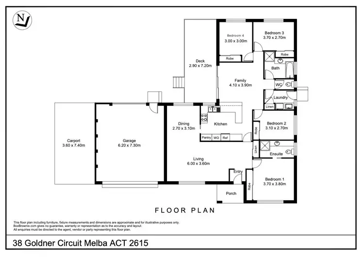 Floorplan of Homely house listing, 38 Goldner Circuit, Melba ACT 2615