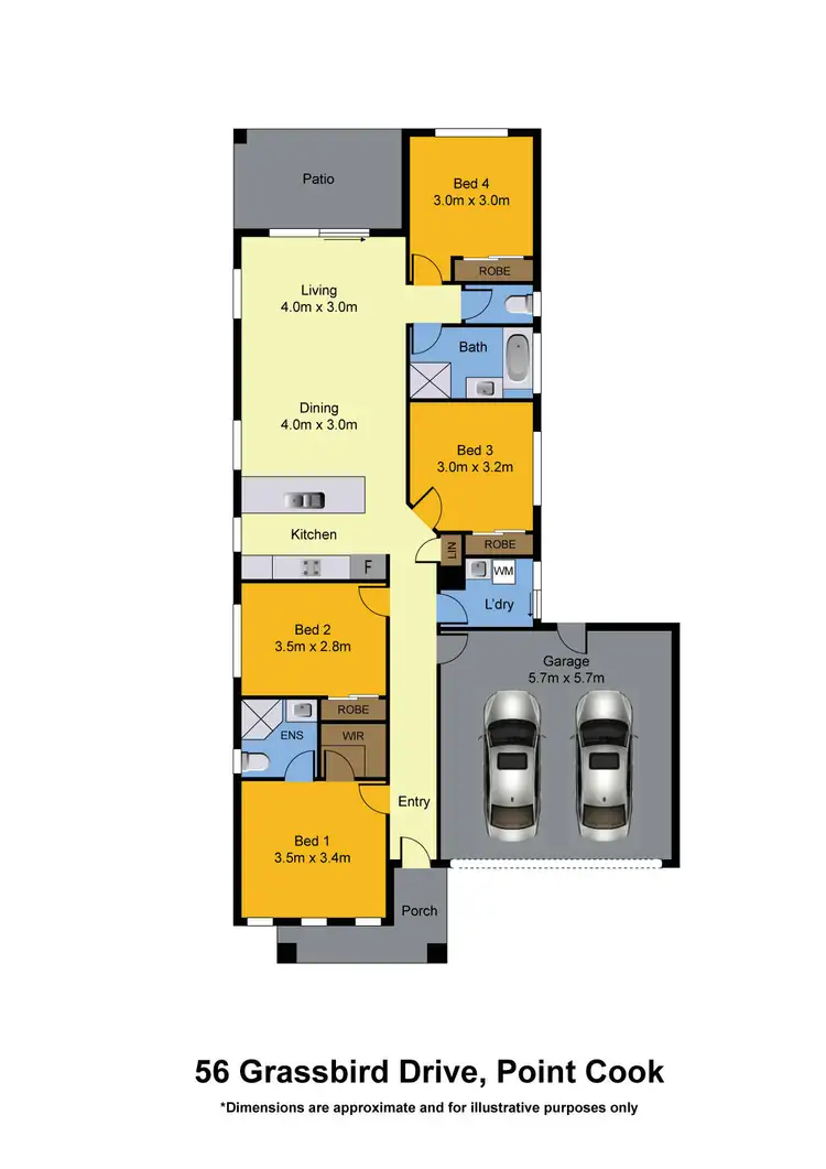 Floorplan of Homely house listing, 56 Grassbird Drive, Point Cook VIC 3030