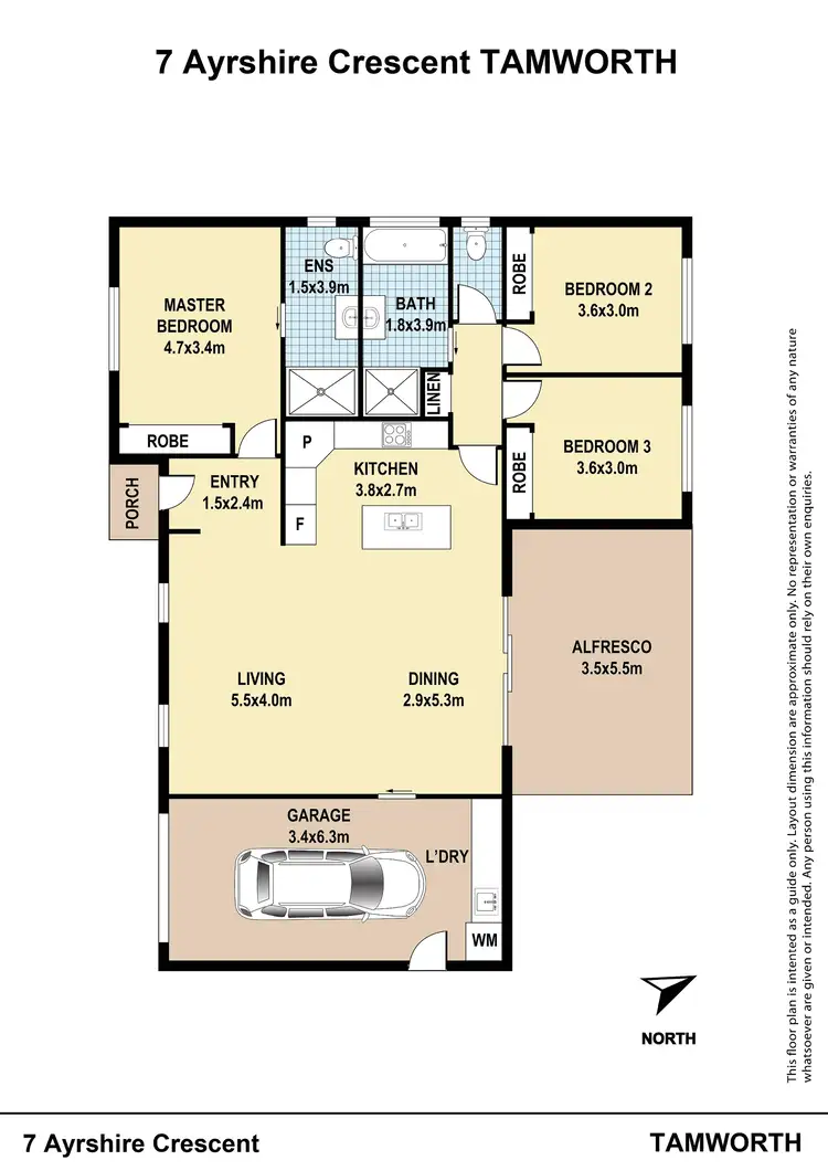 Floorplan of Homely house listing, 7 Ayrshire Crescent, Tamworth NSW 2340