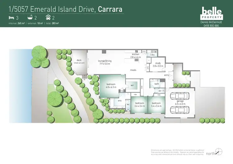 Floorplan of Homely semi-detached listing, 1/5057 Emerald Island Drive, Carrara QLD 4211