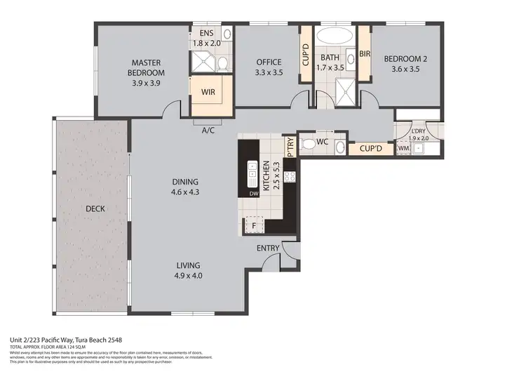 Floorplan of Homely unit listing, 2/223 Pacific Way, Tura Beach NSW 2548