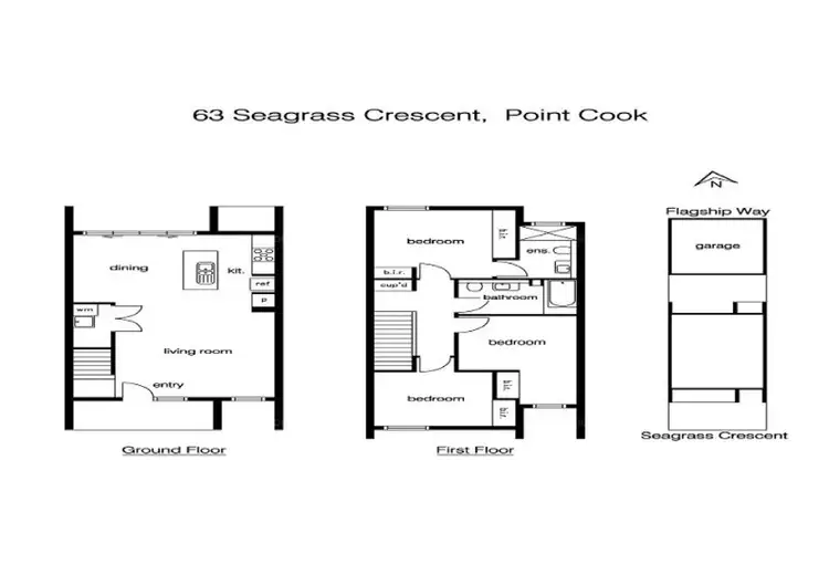 Floorplan of Homely townhouse listing, 63 Seagrass Crescent, Point Cook VIC 3030