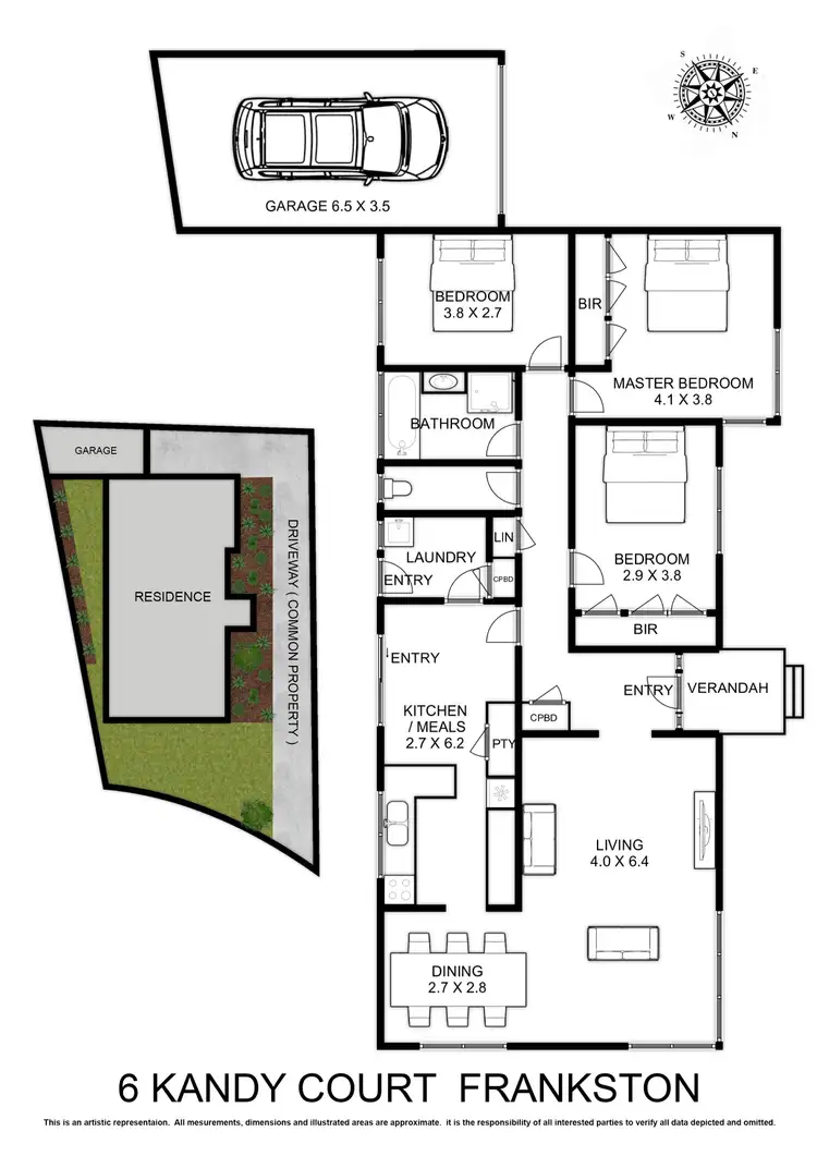 Floorplan of Homely unit listing, 1/6 Kandy Court, Frankston VIC 3199