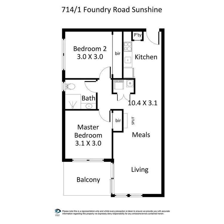 Floorplan of Homely apartment listing, 714/1 Foundry Road, Sunshine VIC 3020